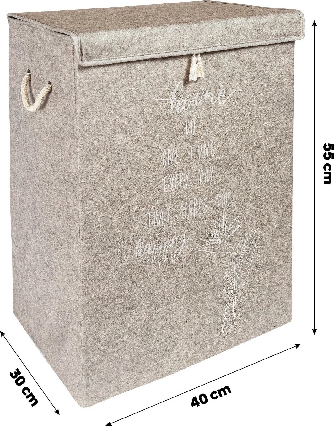 Shportë prej fletit, ngjyrë krem, Aberto Design, KALS-03488, 55x30x40 cm Shportë prej fletit, ngjyrë krem, Aberto Design, KALS-03488, 55x30x40 cm