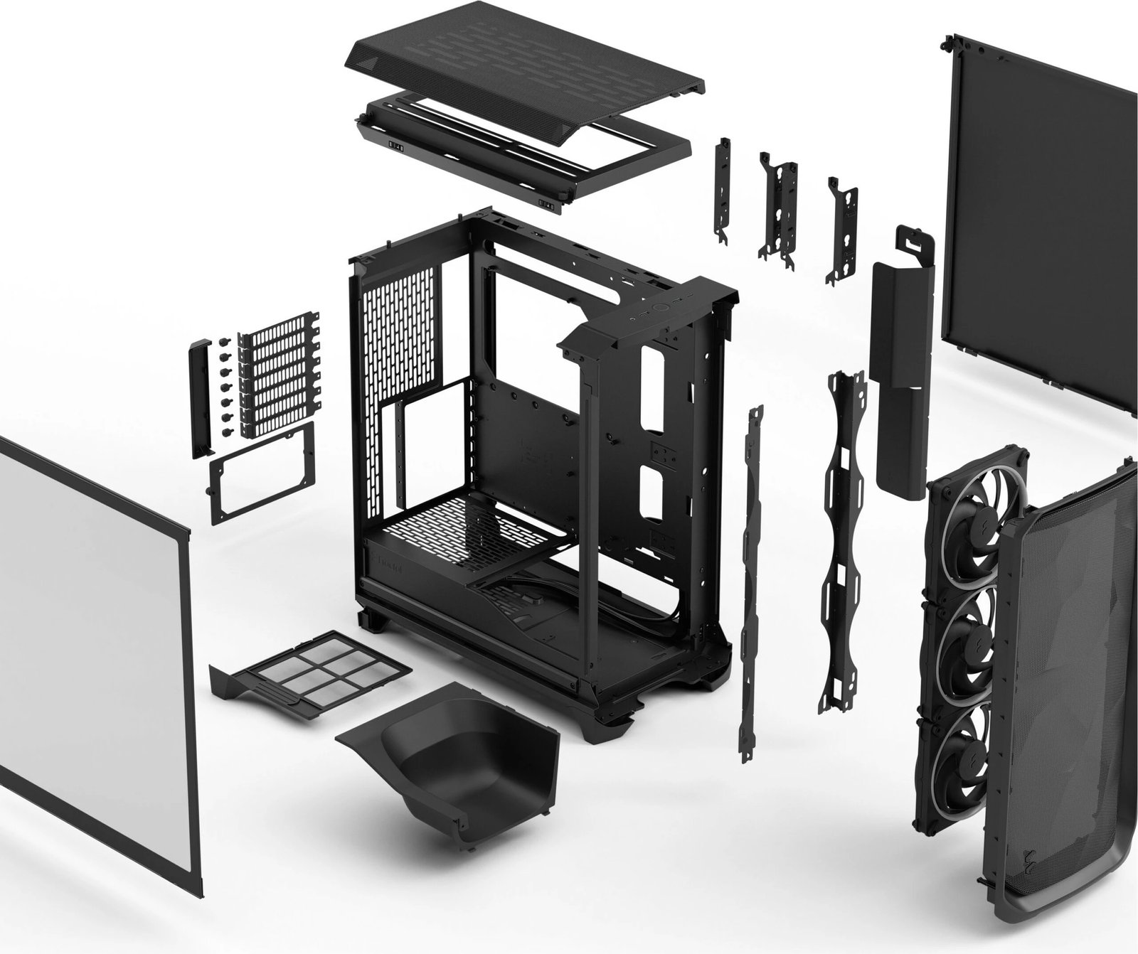 Kasë Fractal Design Meshify 3, RGB, Tempered Glass, e zezë