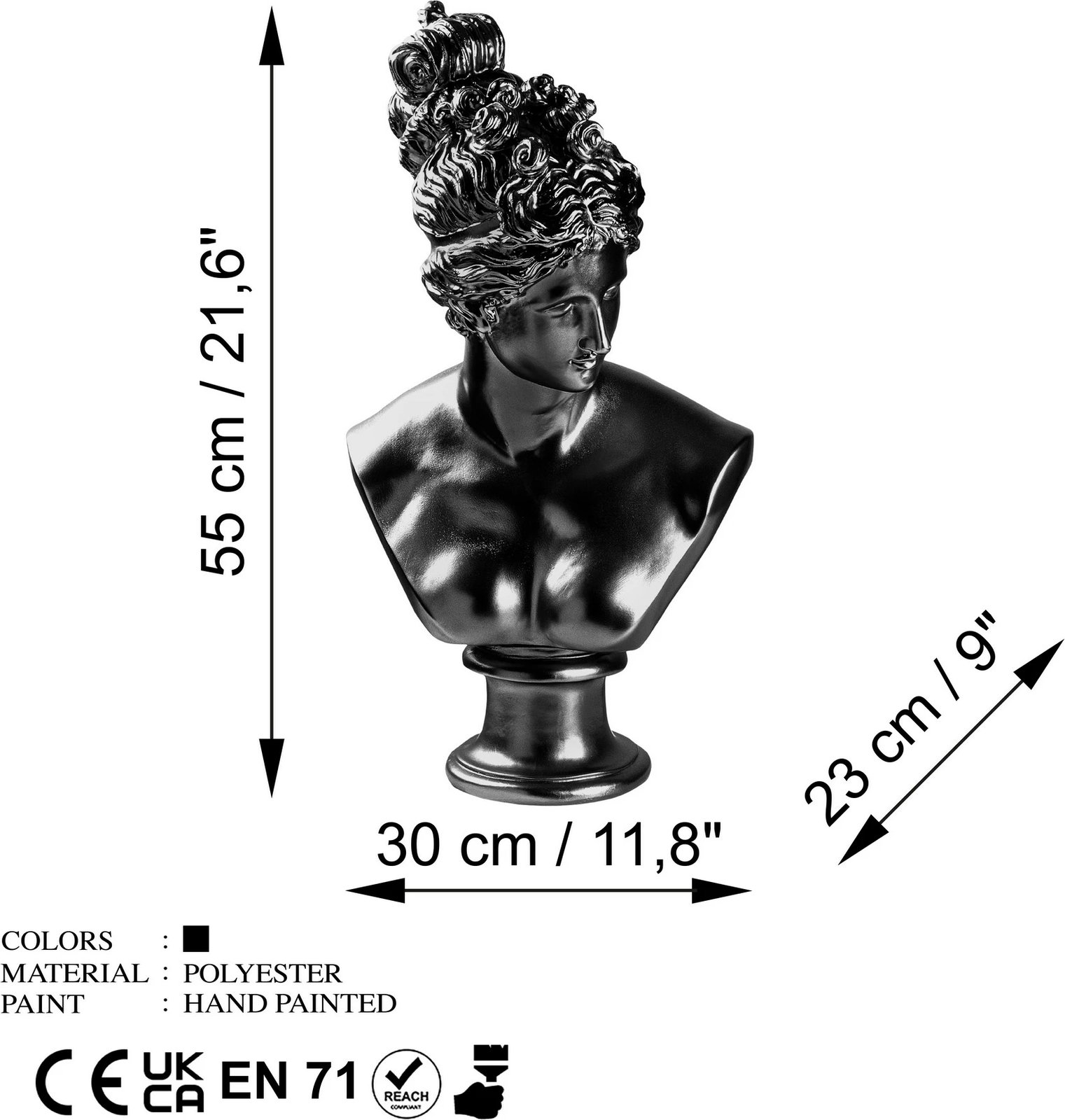 Objekt dekorativ Evila Originals, Yak-037-C, ngjyrë e zezë Objekt dekorativ Evila Originals, Yak-037-C, ngjyrë e zezë