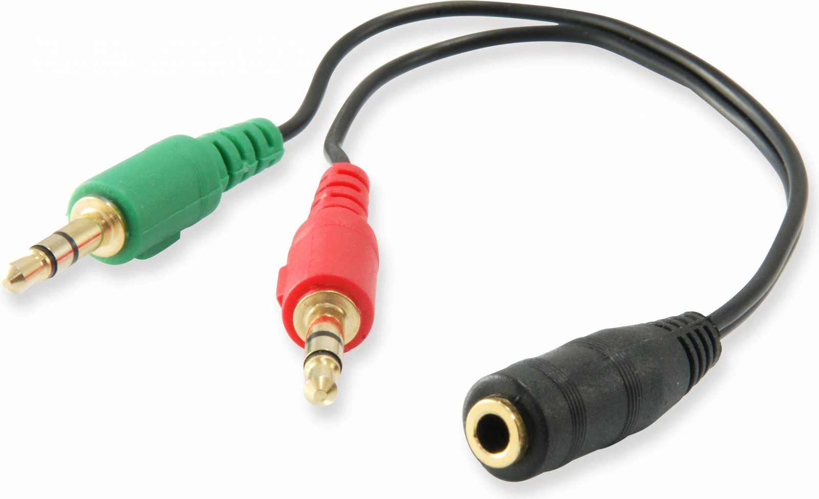 Kabllo audio splitter Equip 3.5mm, 2x3.5mm, 0.13m, e zezë