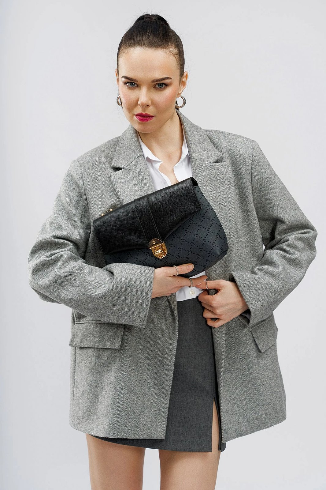 Çantë krahu Lucky Bees, 1228 v2, e zezë, gri