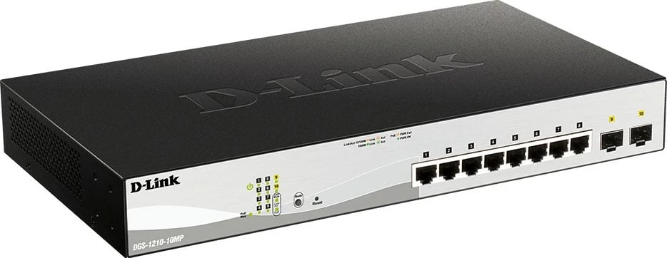 Switch D-Link DGS-1210-10MP, Managed, L2, Gigabit Ethernet, PoE, i zi