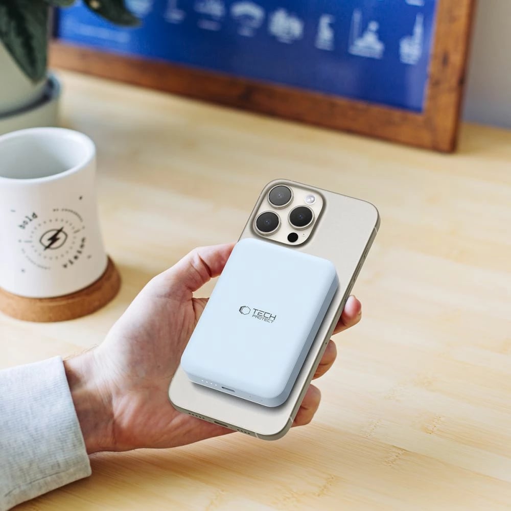 Powerbank Tech-Protect LifeMag PB11, 10000mAh, MagSafe, USB-C, kaltër