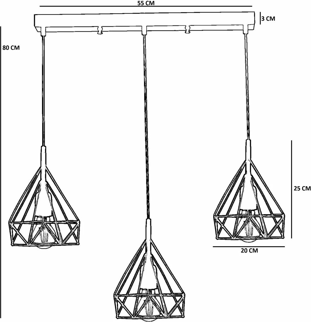 Llambë tavani Opviq, 9046-5, metal e xham, ngjyrë e zezë