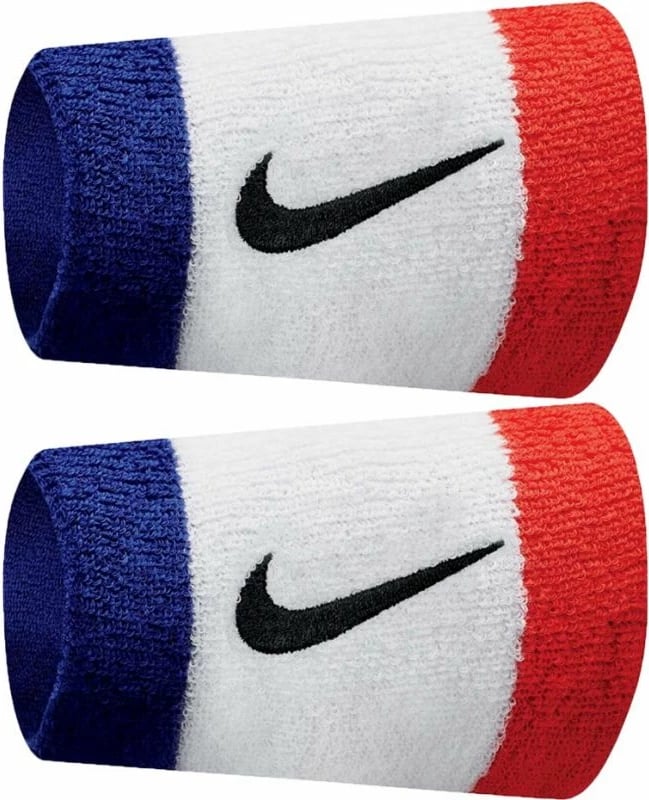 Shirit dore Nike Wide Swoosh për stërvitje, i bardhë me të kuqe dhe blu