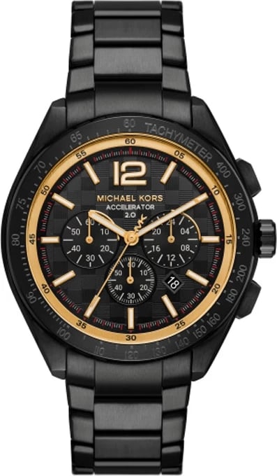 Orë dore për meshkuj MICHAEL KORS ACCELERATOR, e zezë