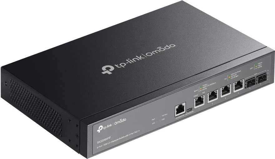 Switch TP-Link Omada TL-SX3206HPP, 6-Port 10GE L2+ Managed, 4-Port PoE++, E Zezë
