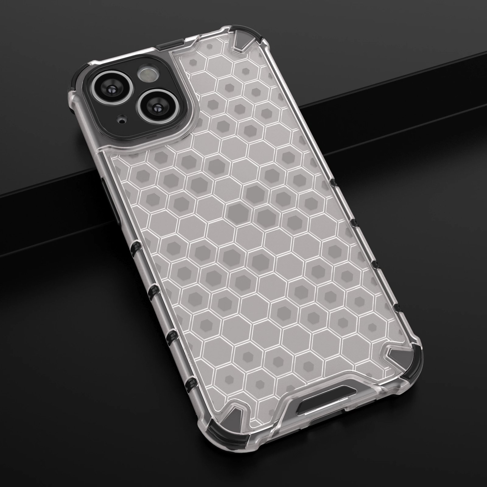 Mbështjellës Hurtel Honeycomb për iPhone 14, i zi