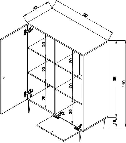 Dollap multifunksional Hanah Home, Hazeran Multi, ngjyrë lisi
