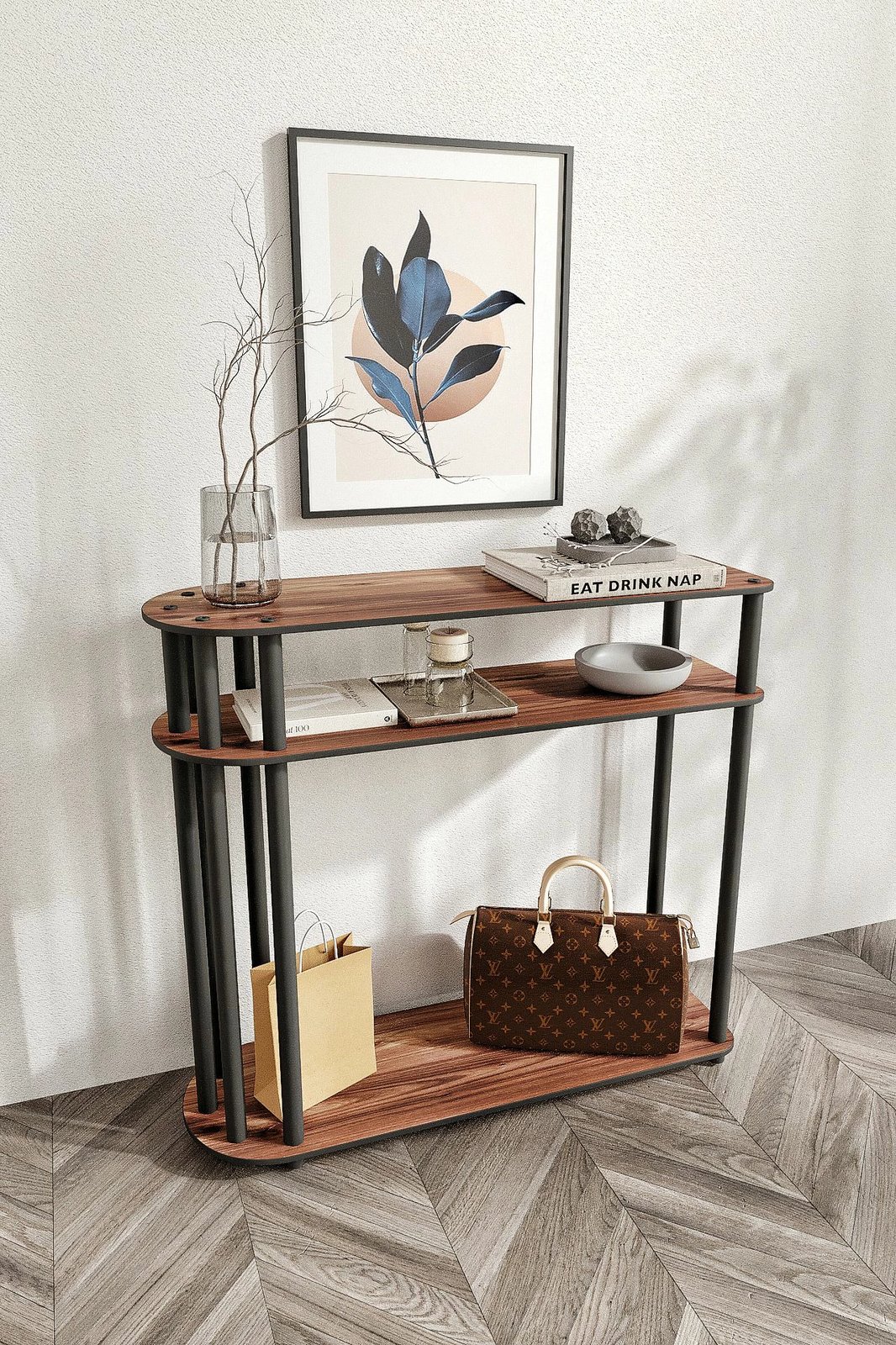 Komodë dekorative Skye, ngjyrë arre, Caprio