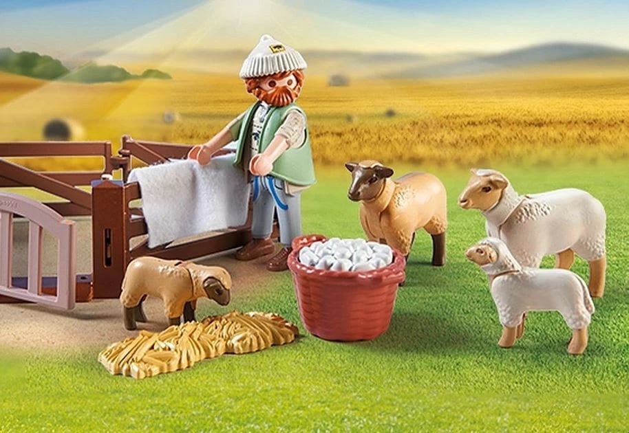 Set figurina Playmobil Country 71444, bari i ri me dele dhe qen Border Collie, 22 pjesë
