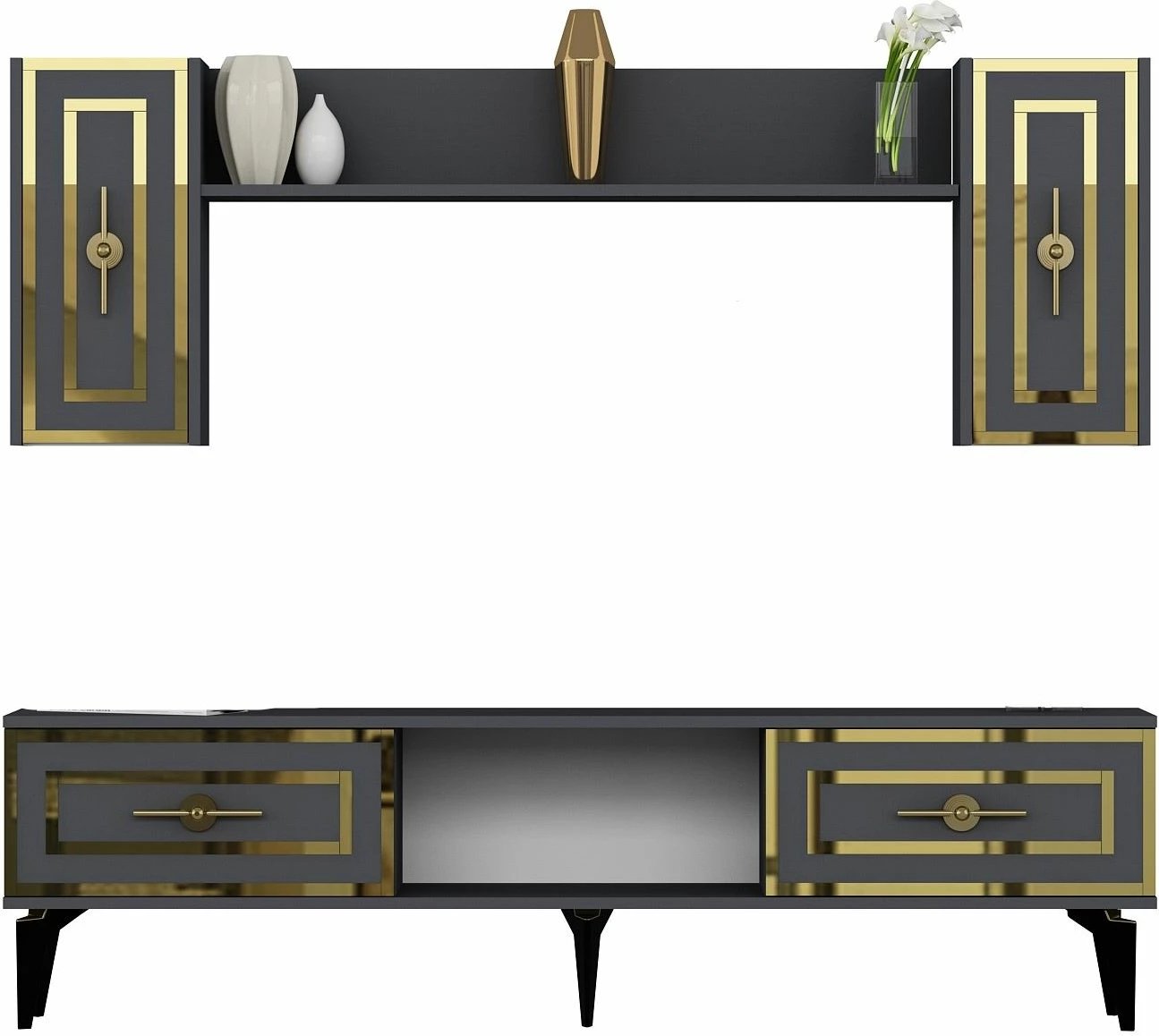 Komodë TV Skye Decor, ngjyrë viola-antracit