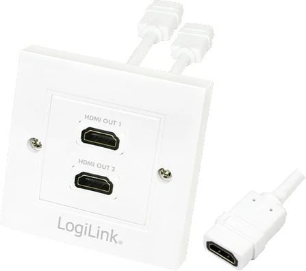 Panel HDMI LogiLink AH0015, 2x HDMI femër, High Speed, e bardhë