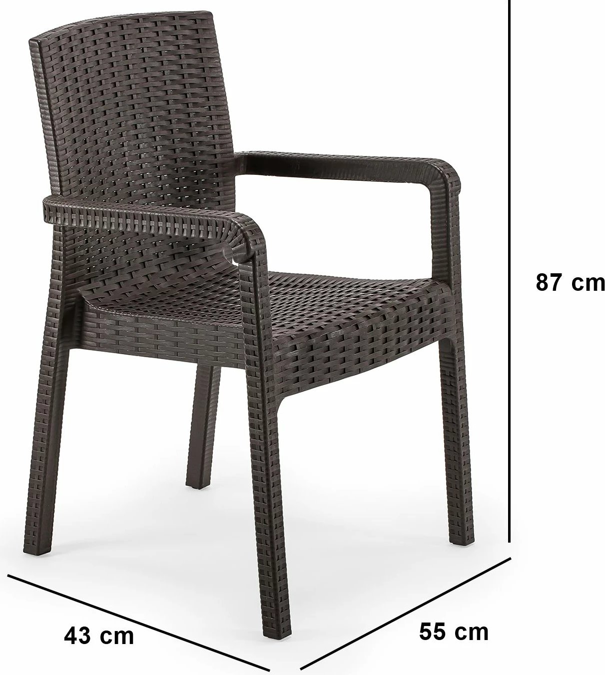 Karrige Skye Decor, ratan, ngjyrë kafe e errët