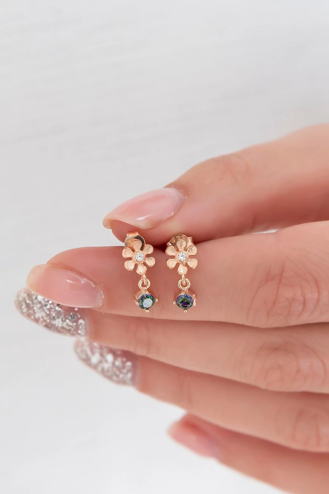 Vathë argjendi Jumeon, rozë gold dhe të zeza, NRZ99159