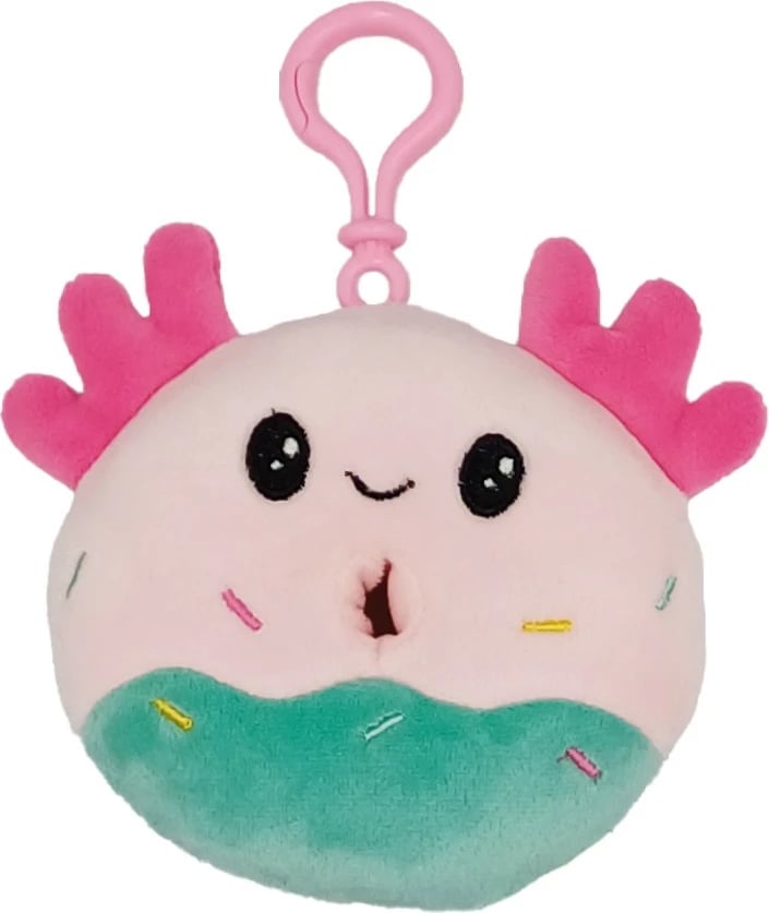 Brelok pelushi donut, Stnux, STN8950, mix dizajne, me varëse plastike, mix ngjyra, display 12 copë