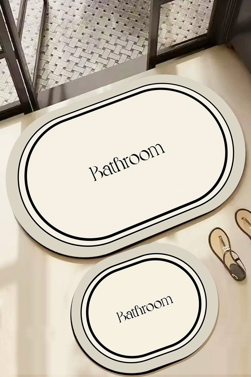 Set tapetash për banjo, 2 copë, Mijölnir Farbelle, ngjyrë ecru