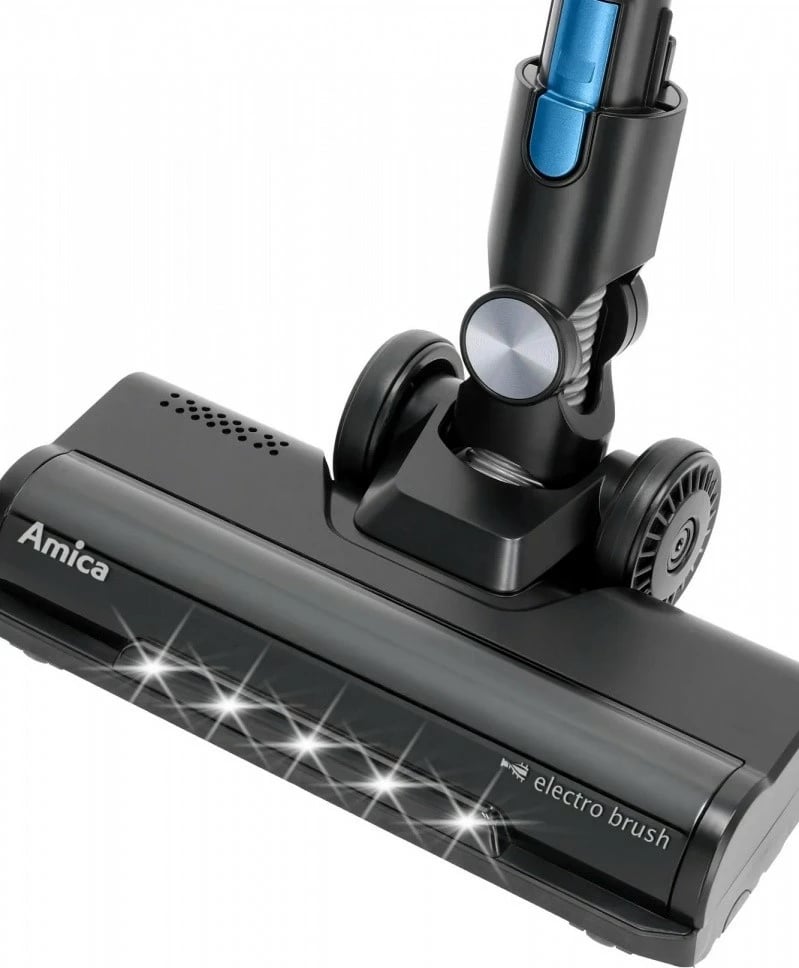 Fshesë pa kabllo Amica VGB 6010, 0.6L, 30min, 275W, filtër EPA, motor BLDC, pa qese, e zezë/blu, set me aksesorë