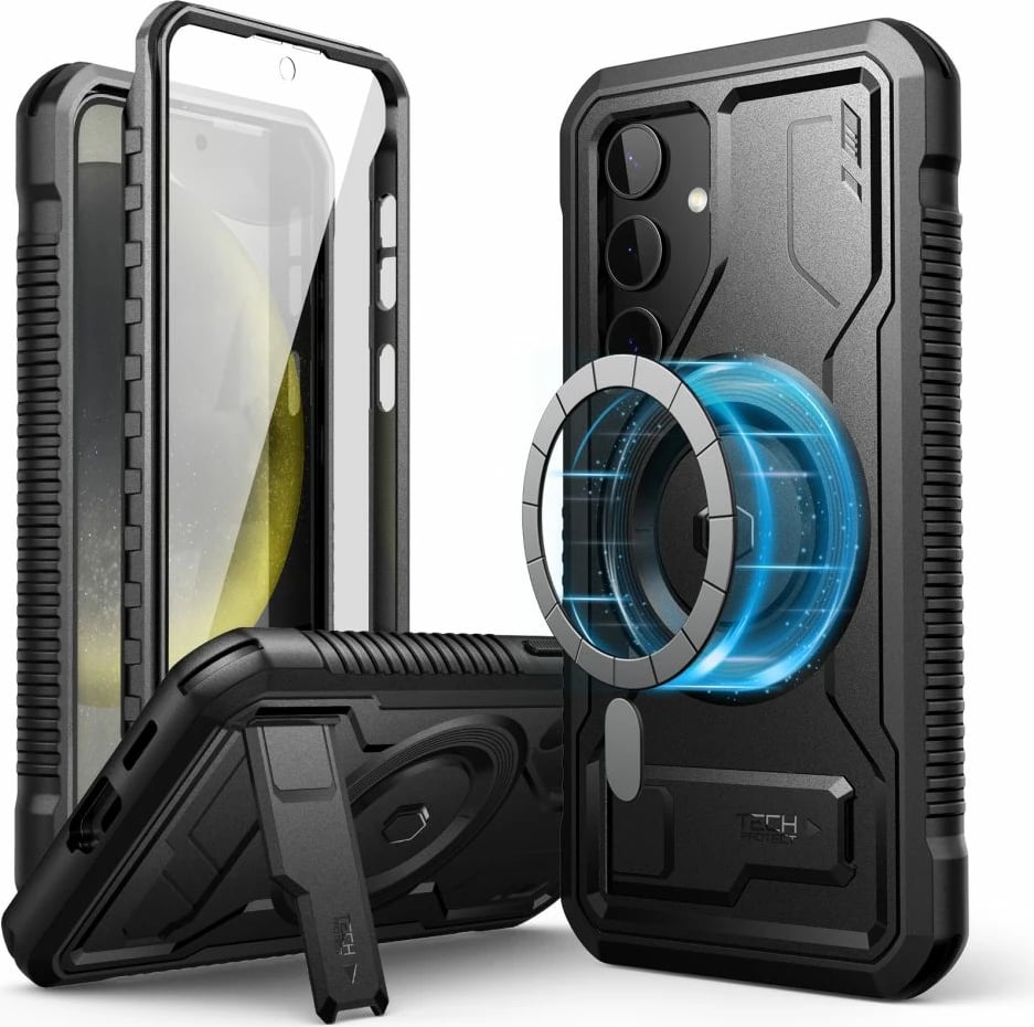 Mbështjellës Tech-Protect Kevlar MagSafe+ për Samsung Galaxy S24+, i zi