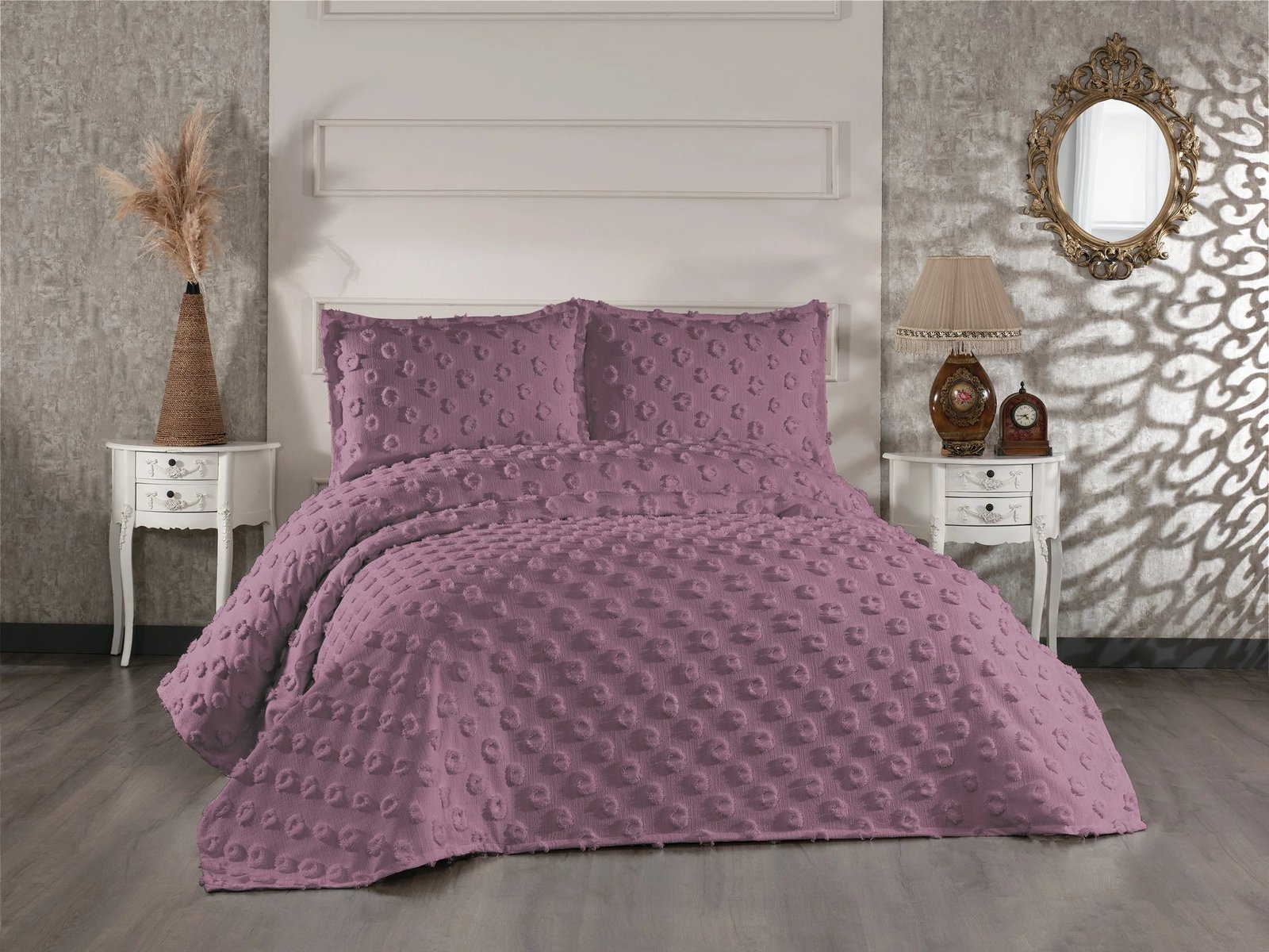 Set mbulesë dysheku dopio, ngjyrë rozë e pluhurosur, L'essentiel, Hayal