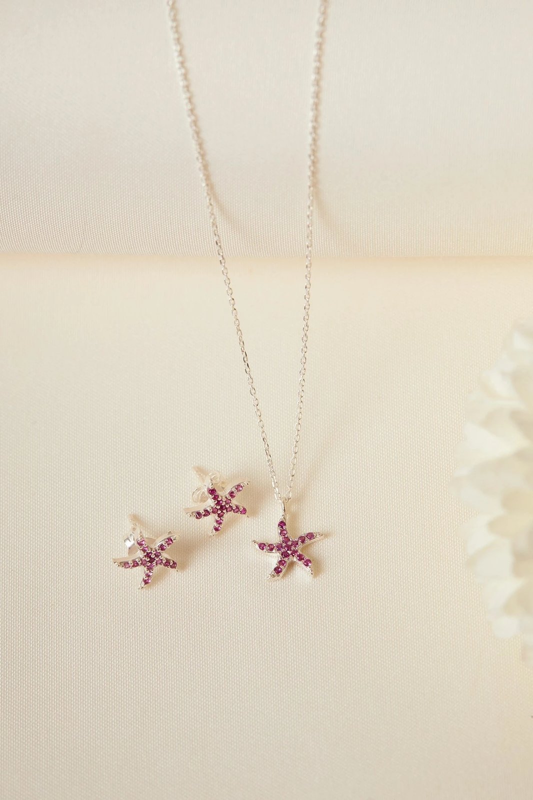 Set varëse dhe vathë argjendi, ngjyrë pembe, ELKSET80060P