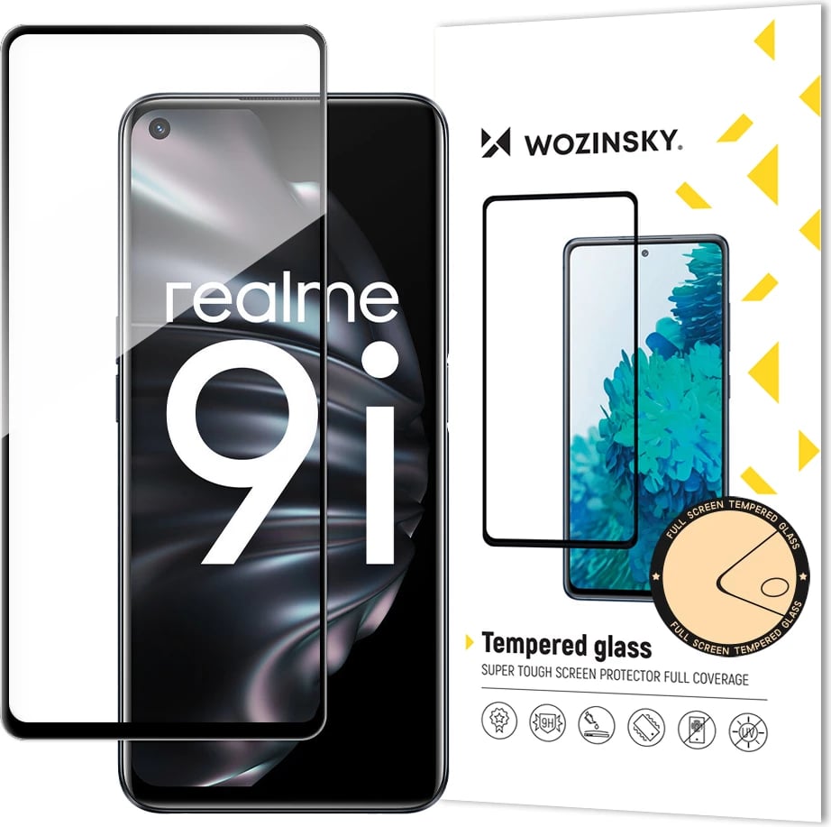 Mbrojtës ekrani xhami Wozinsky Full Glue për Oppo A76 / Oppo A36 / Realme 9i, i zi