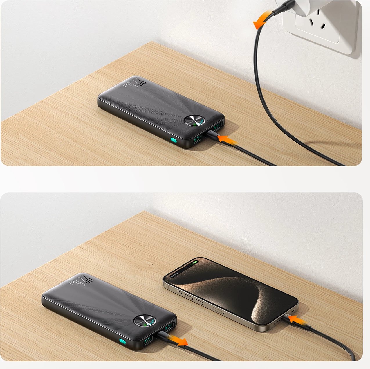 Powerbank Joyroom JR-PBF15, 10000mAh, 22.5W, me LED, e zezë