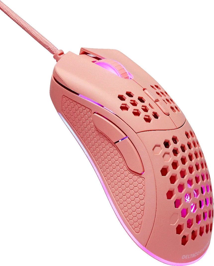 Maus Deltaco Gaming RGB USB pink