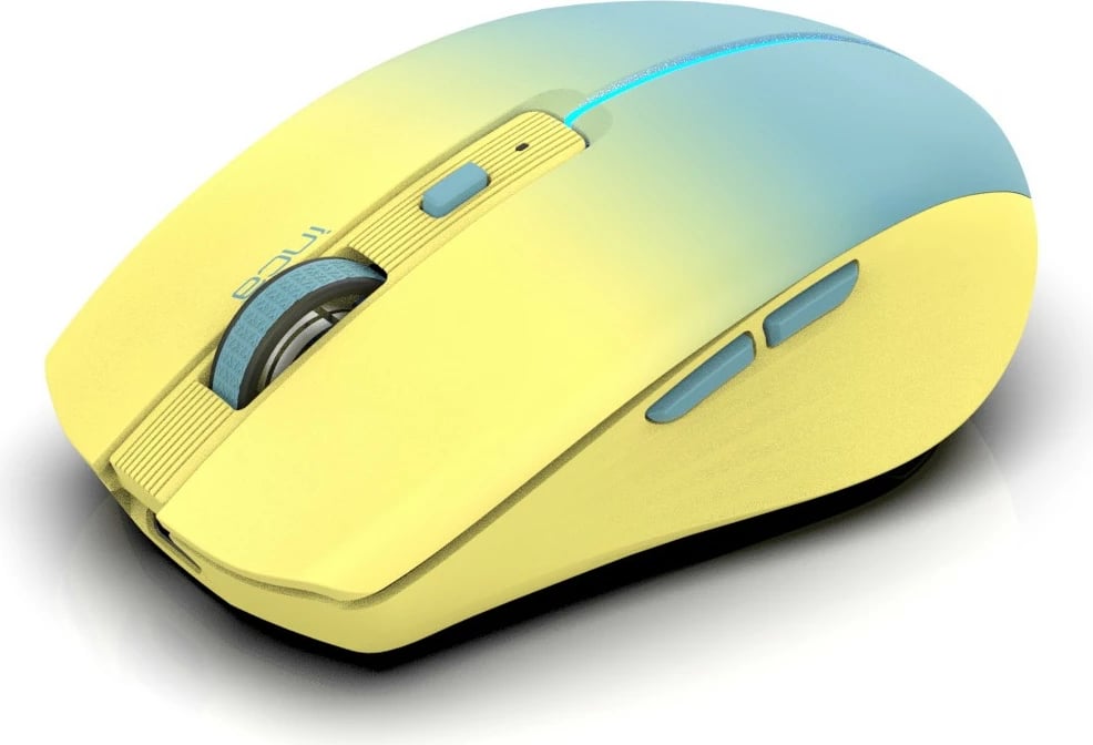 Maus Inca IWM-511RS, wireless & Bluetooth, 1600 DPI, 6 butona, verdhë