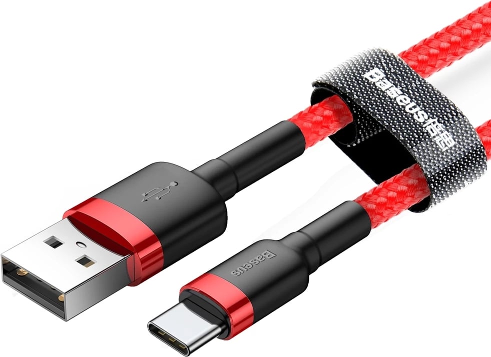 Kabllo Baseus Cafule CATKLF-B09 USB-A në USB-C, 1m, e kuqe