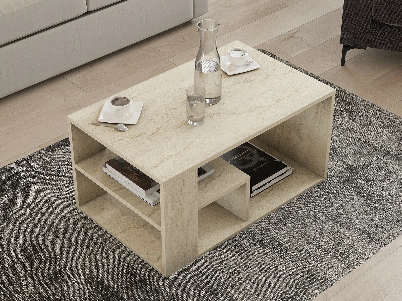 Tavolinë kafeje Hanah Home, Eros, ngjyrë travertin