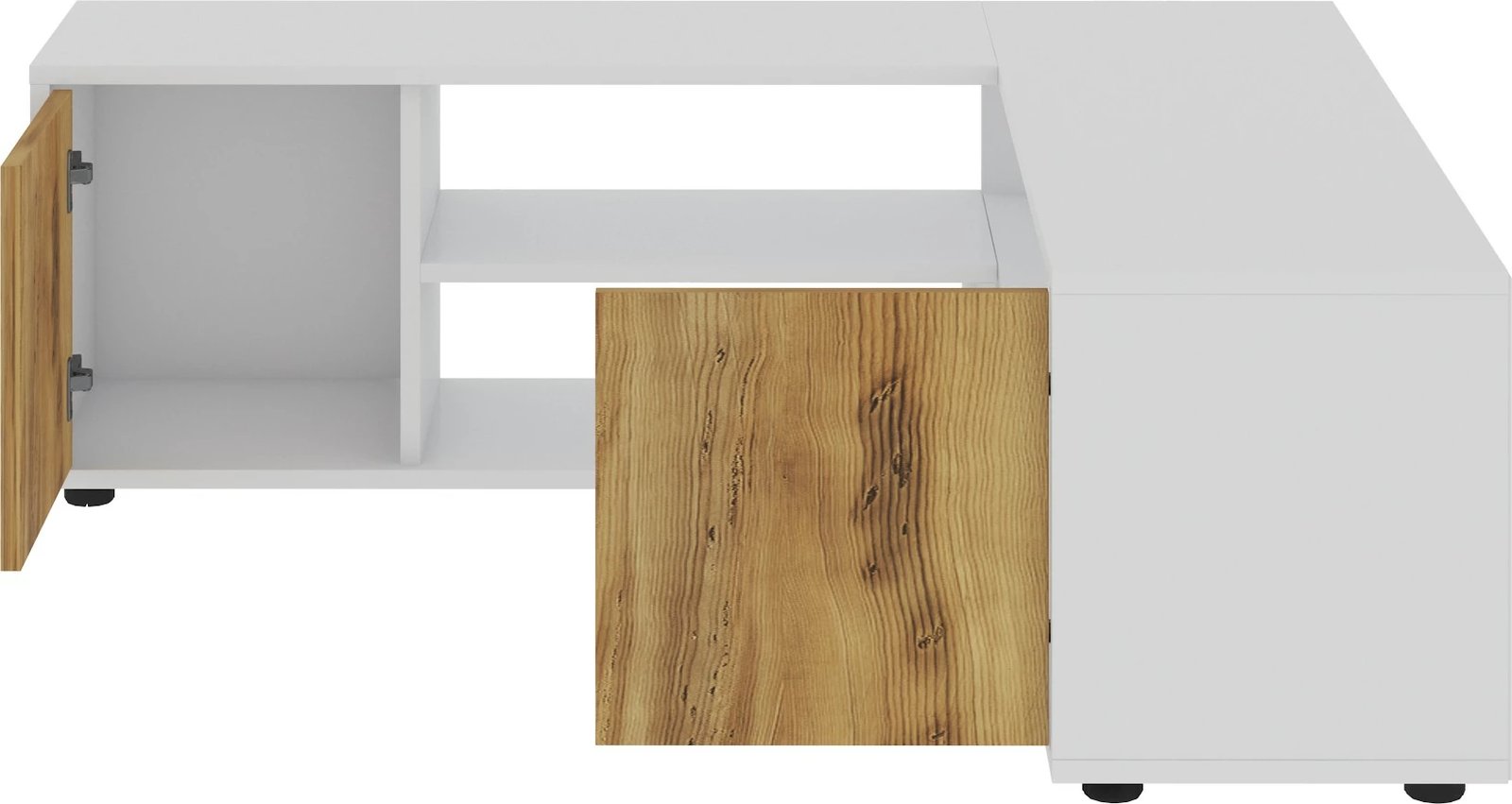 Komodë për TV Skye Decor, ngjyrë e bardhë dhe lis