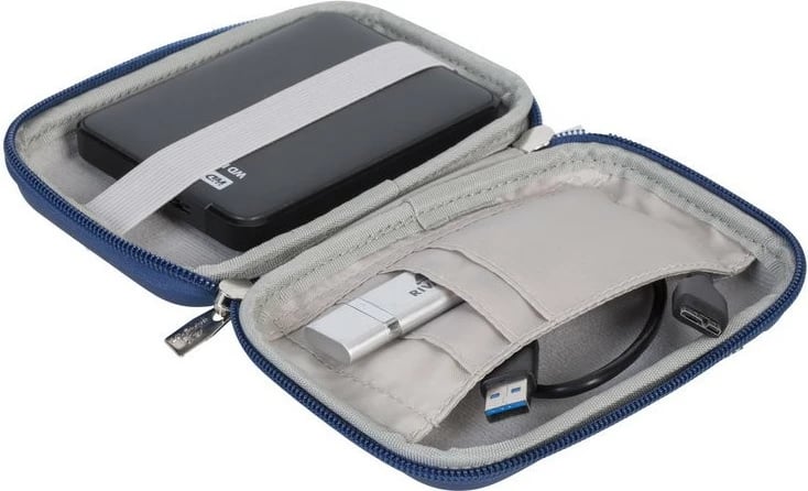 Çantë hardshell RIVACASE Davos 2.5" për hard disk, blu