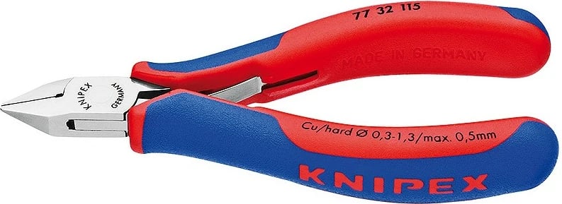 Knaqeza diagonale Knipex 77 32 115, çelik, dorezë plastike, 115mm, 80g, kaltër/kuqe