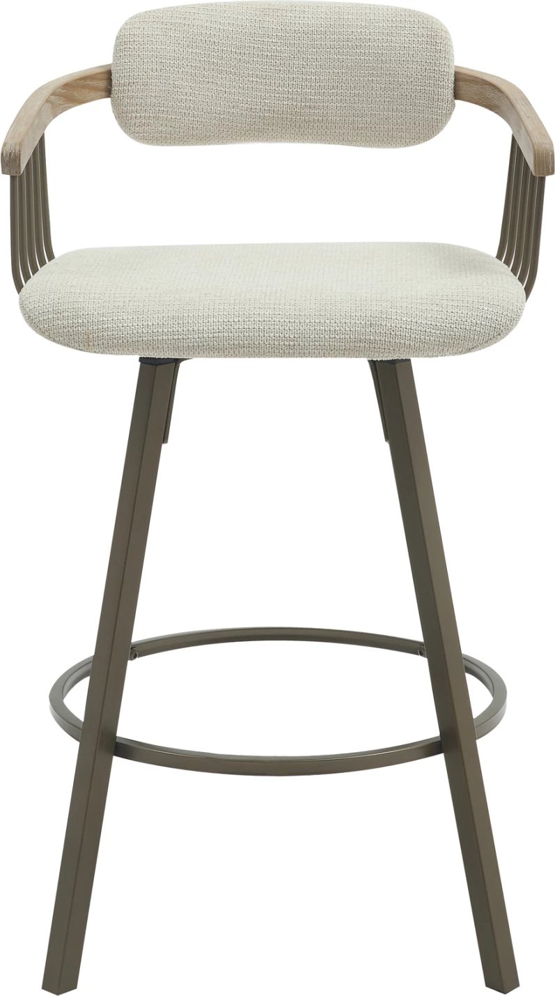 Karrige për bar rrotulluese LANG FH9990.01, metal ngjyrë bakri antik, pëlhurë ecru, 51.5x48.5x89.5H cm