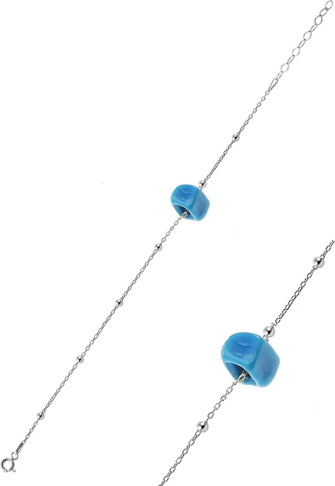 Byzylyk kyçeli argjendi, ngjyrë turquoise, Jumeon, Halhal30