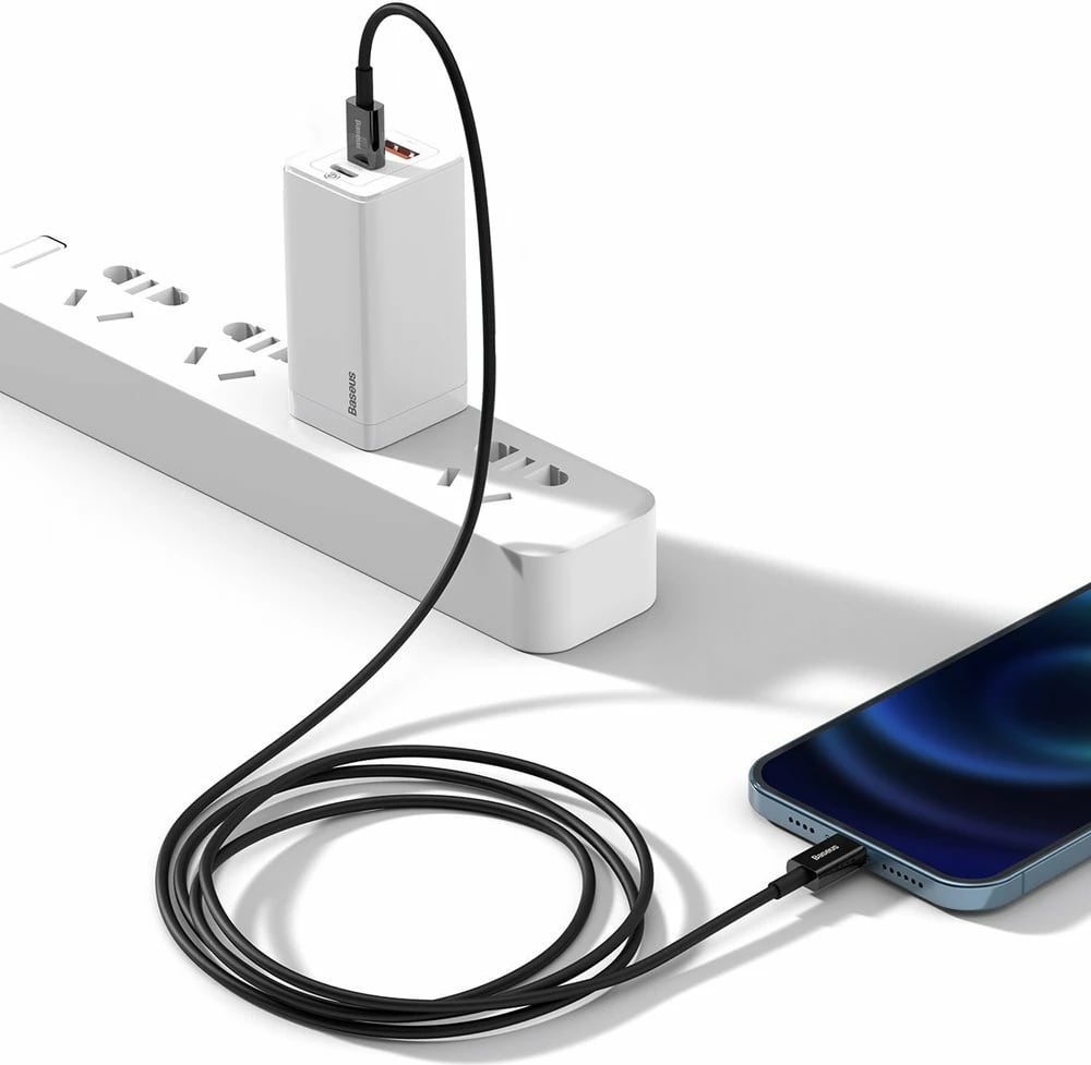 Kabllo Baseus Superior Series CATLYS-A01, USB-C në Lightning, 1m, 20W, e zezë
