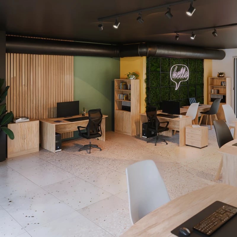 Komodë zyre me rrota, ngjyrë natyrale, Anze, 48x38x53cm