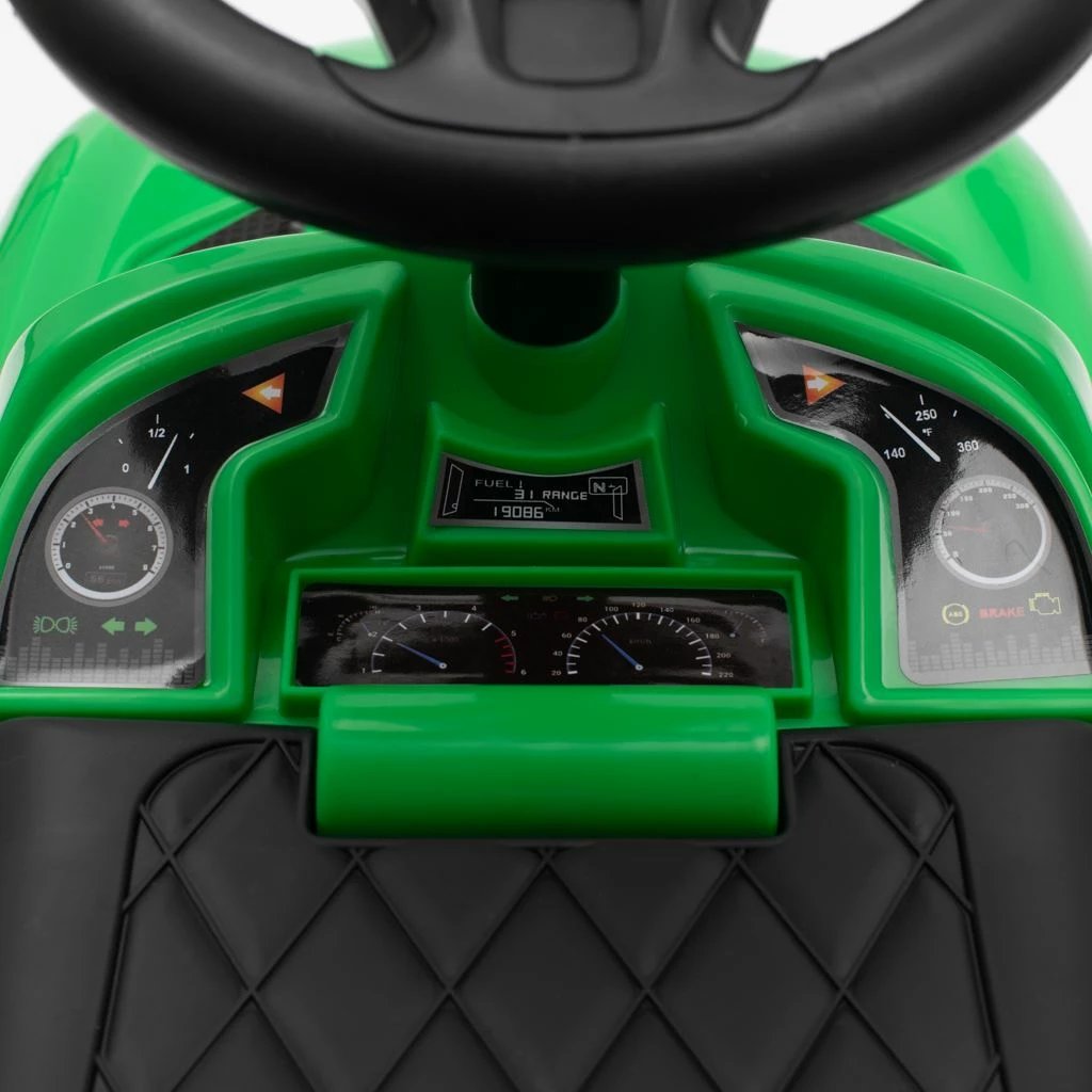 makinë shtytëse për fëmijë, Baby Mix, RACER, 12m+, ngarkesë 25 kg, panel zëri, shufër drejtimi e heqshme, jeshile