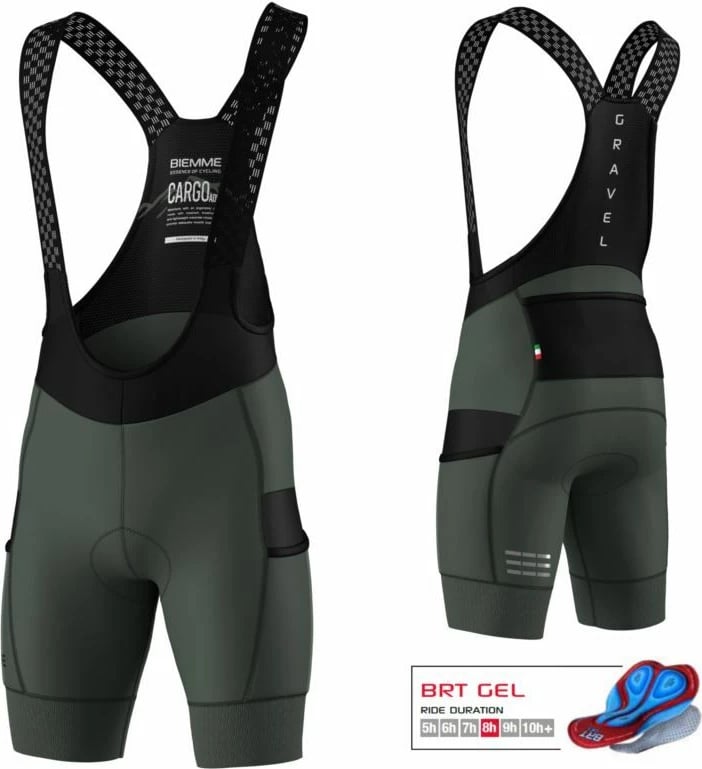 Shorce biçiklete Biemme për meshkuj, të gjelbra