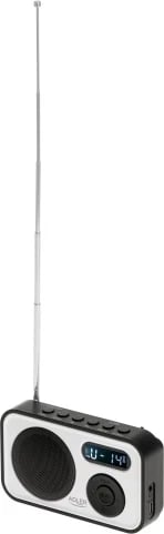 radio digjitale PLL AM/FM Adler AD 1906, LCD, 20+20 memorje, USB‑C, dalje kufje 3.5 mm, 0.8 W, bardh e zi