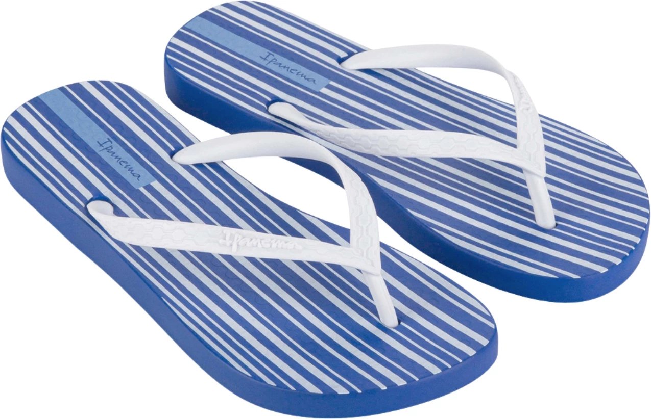 Flip-flop për femra Ipanema, blu-bardhë