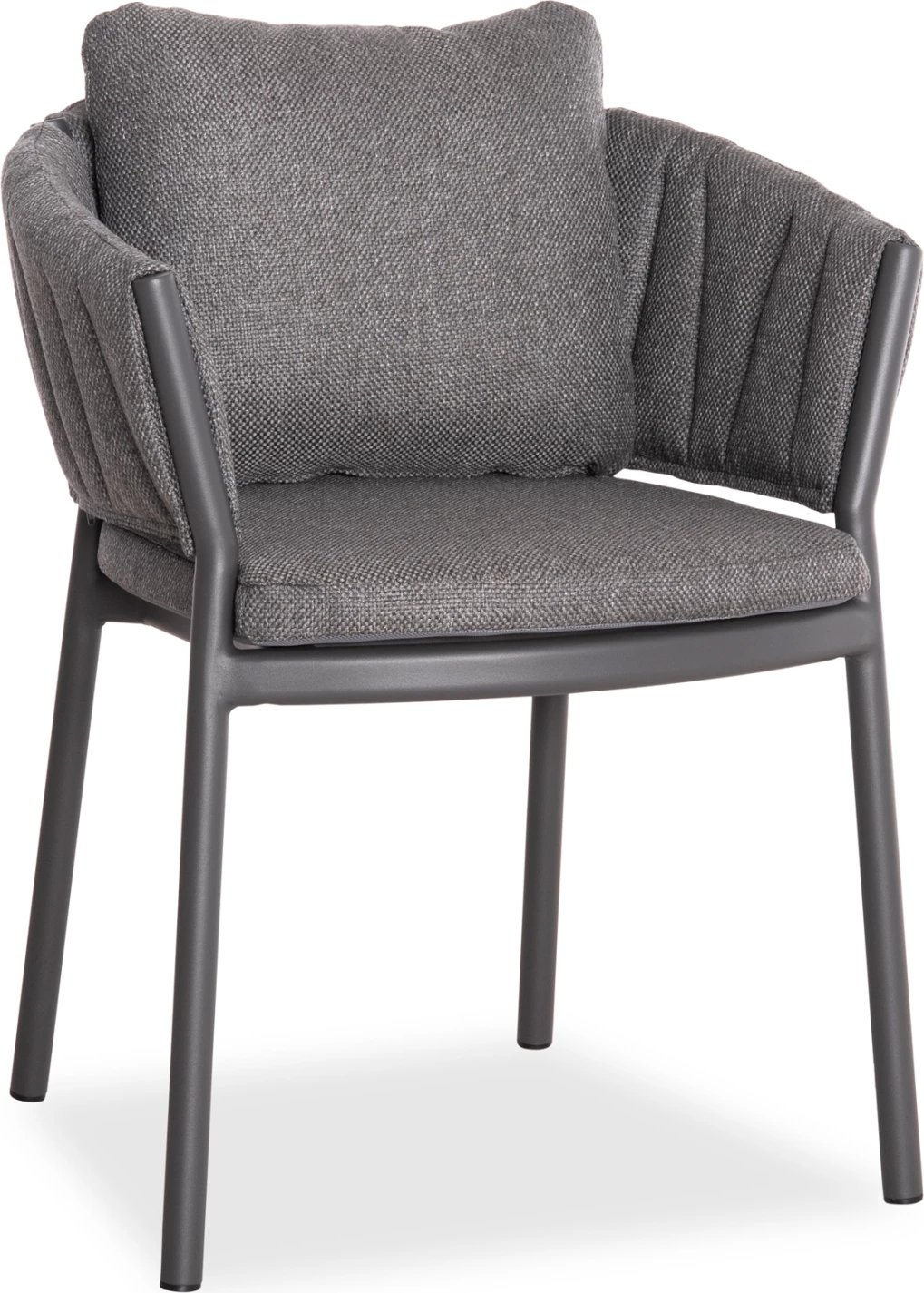 Karrige ngrënieje SHANKS, alumin, material OLEFIN, ngjyrë gri e errët, 62x60x75-80cm