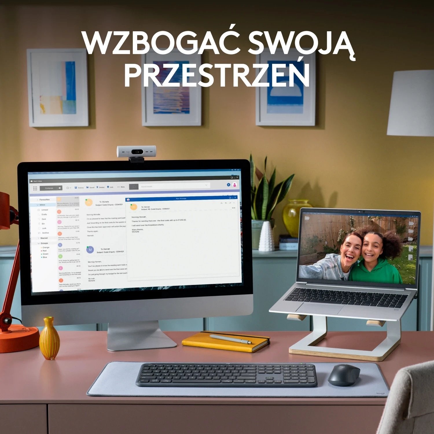 Tastierë dhe Maus Logitech Signature Slim MK950, Wireless, Grafit