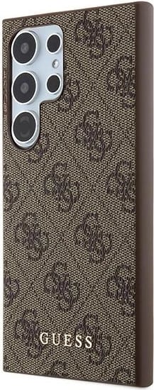 Mbështjellës Guess 4G Metal Gold Logo për Samsung Galaxy S24 Ultra, Kafe