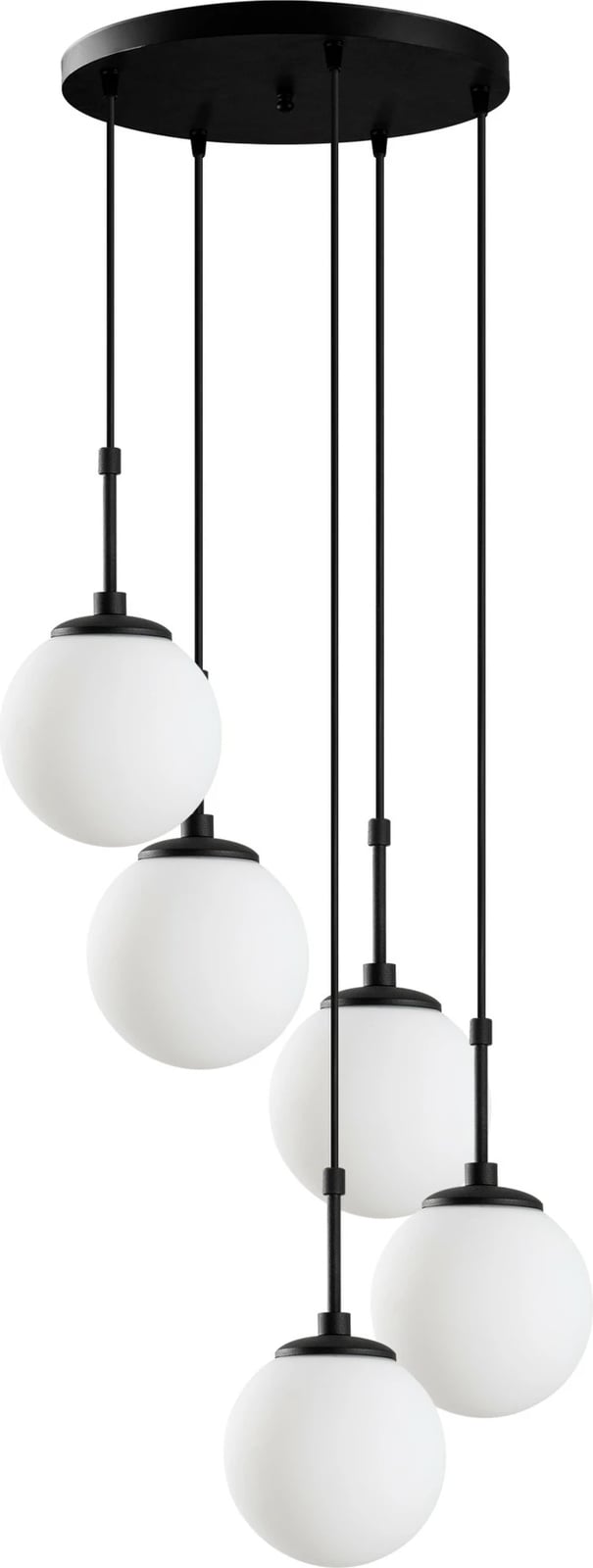 Llambë tavani Opviq, Orbital, e zezë, 5 sfera, 40x40x115cm