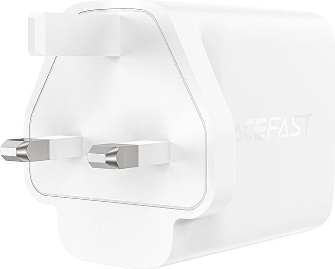 Karikues muri Acefast A44, 65W, 3 porta (2xUSB-C, 1xUSB-A), GaN, prizë UK, Bardhë