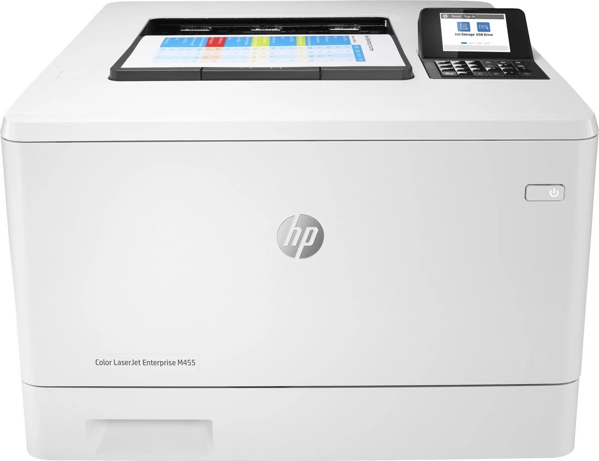 Printer laser ngjyrë, HP Color LaserJet Enterprise M455dn (3PZ95A#B19), duplex automatike, rrjet/Ethernet, ekran, Cian, Magenta, E verdhë