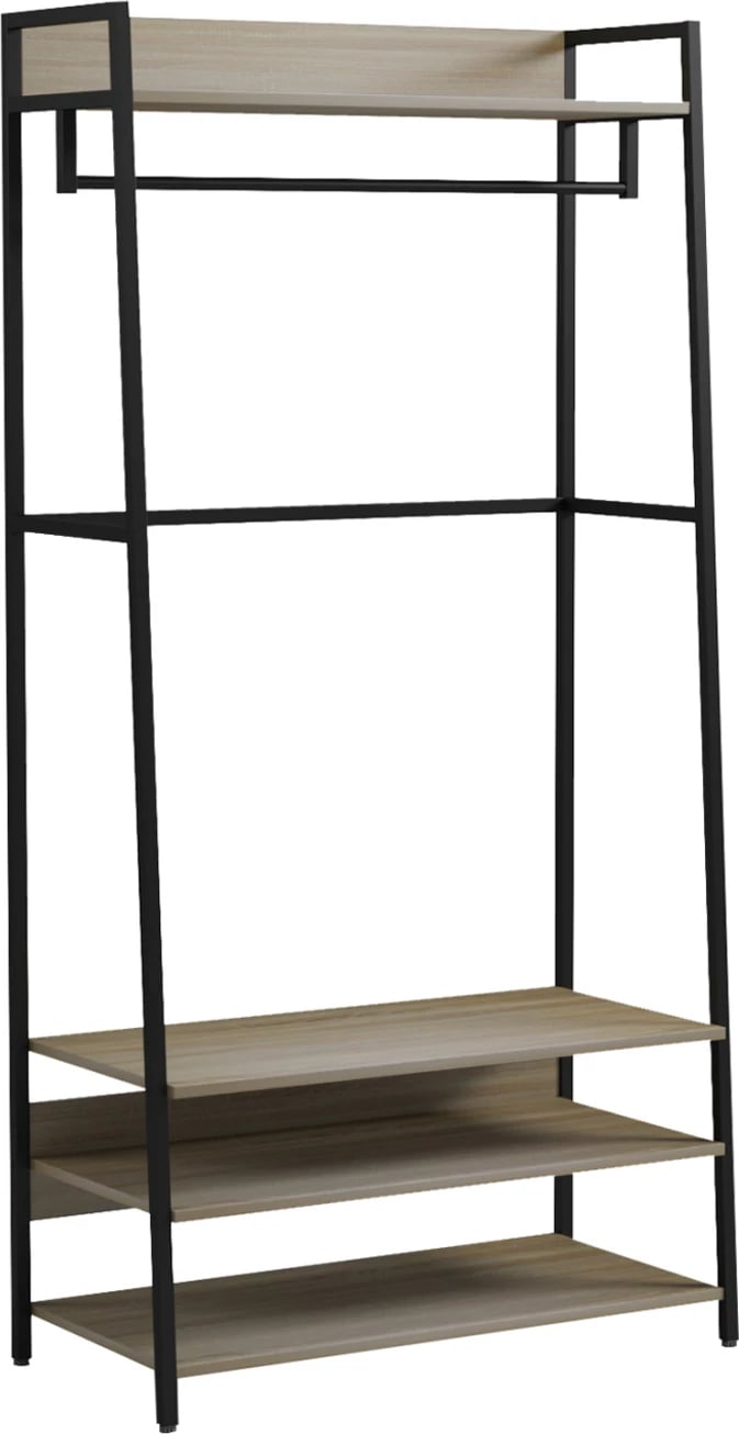 Mobilje për hyrje, gardërobë e hapur, ARANJA FH18084, metal-melaminë, 84x40x169H cm