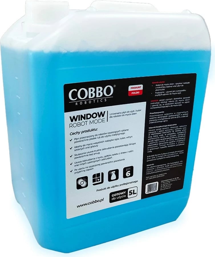 Lëng pastrimi për dritare Cobbo, 5L, për robot pastrues, kaltër